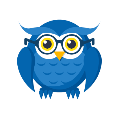 Blue cartoon owl named OTUS
